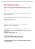 MOLINA FINAL EXAM QUESTIONS WITH ALL CORRECT SOLUTIONS!!