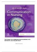 TEST BANK FOR COMMUNICATION IN NURSING 10TH EDITION BY JULIA BALZER RILEY (LATEST EDITION 2024)