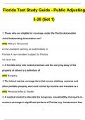 Florida Test Study Guide - Public Adjusting 3-20 (Set 1) | Questions with 100% Correct Answers | Verified | Latest Update