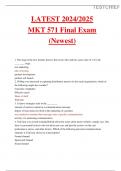 MKT 571 Final Exam (Newest)||LATEST 2024/2025 