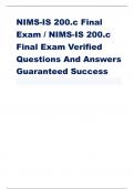 NIMS-IS 200.c Final Exam / NIMS-IS 200.c Final Exam Verified Questions And Answers Guaranteed Success