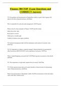 Finance 300 TOP Exam Questions and  CORRECT Answers