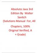 Solutions Manual For Absolute Java 3rd Edition  Walter Savitch 