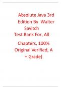 Test Bank for Absolute Java 3rd Edition  Walter Savitch 