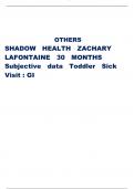 OTHERS SHADOW HEALTH ZACHARY  LAFONTAINE 30 MONTHS  Subjective data Toddler Sick Visit : GI