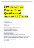 CPAER Air Law Practice Exam Questions and Answers All Correct 