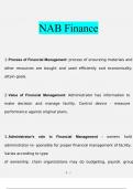 NAB Finance Exam2024 Expected Questions and Answers (Verified by Expert)