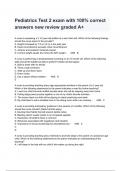 Pediatrics Test 2 exam with 100% correct answers new review graded A+