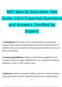 NES Special Education Exam2024 Expected Questions and Answers (Verified by Expert)