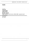 AQA  GCSE HISTORY 8145/1A/A Paper 1 Section A/A America, 1840–1895: Expansion and consolidation Mark scheme June 2023