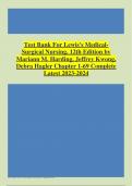 Test Bank For Lewis's MedicalSurgical Nursing, 12th Edition by Mariann M. Harding, Jeffrey Kwong, Debra Hagler Chapter 1-69 Complete Latest 2023-2024