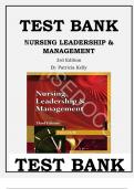 Test Bank For Nursing Leadership & Management, 3rd Edition By Patricia Kelly||ISBN 978-1111306687||All Chapter 1-31||Complete Guide A+