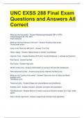 UNC EXSS 288 Final Exam Questions and Answers All Correct