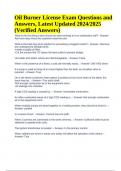Oil Burner License Exam Questions and Answers, Latest Updated 2024/2025 (Verified Answers)