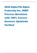 2024 Alpha Phi Alpha Fraternity Inc, IMDP Process Questions with 100% Correct Answers Updateds Verified