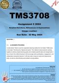 TMS3708 Assignment 2 (COMPLETE ANSWERS) 2024 - DUE 22 May 2024 