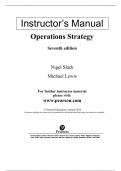 Solution Manual For Operations Strategy, 7th Edition by Nigel Slack Mike Lewis