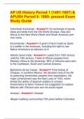 AP US History Period 1 (1491-1607) & APUSH Period 9: 1980- present Exam Study Guide