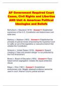  AP Government Required Court Cases, Civil Rights and Liberties AND Unit 4: American Political Ideologies and Beliefs