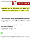 2023 NGN ATI RN MENTAL HEALTH PROCTORED RETAKE EXAM QUESTIONS AND ANSWERS (VERIFIED REVISED FULL EXAM)
