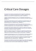 Critical Care Dosages