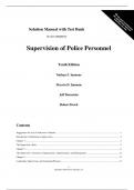 Test Bank For Supervision of Police Personnel, 10th Edition by Nathan F. Iannone 2024