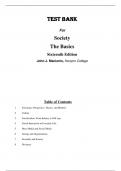 Test Bank For Society The Basics, 16th Edition by John J. Macionis 2024 Chapter 1-17