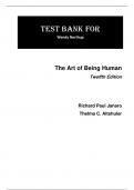 Test Bank For Art of Being Human, The Humanities as a Technique for Living, 12th Edition by Richard Paul Janaro Thelma Altshuler Chapter 1-16