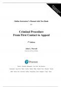Solution Manual For Criminal Procedure From First Contact to Appeal, 7th Edition by John L. Worrall 2024