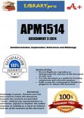 APM1514 Assignment 3 (COMPLETE ANSWERS) 2024 - DUE 24 May 2024
