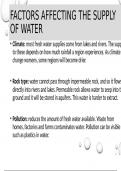Factors Affecting Water- Geography