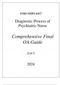 (WGU D344) NURS 6437 DIAGNOSTIC PROCESS OF PSYCHIATRIC NURSE COMPREHENSIVE FINAL OA