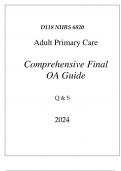 (WGU D118) NURS 6820 ADULT PRIMARY CARE COMPREHENSIVE FINAL OA GUIDE 2024