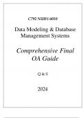 (WGU C792) NURS 6010 DATA MODELLING & DATABASE MANAGEMENT SYSTEMS EXAMS