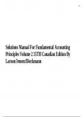 Solutions Manual For Fundamental Accounting Principles (Volume 2) 15TH Canadian Edition By Larson/Jensen/Dieckmann
