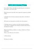EDUC 6610 Scholarly Writing Question and answers latest update