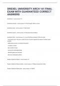 DREXEL UNIVERSITY ARCH 141 FINAL EXAM WITH GUARANTEED CORRECT ANSWERS