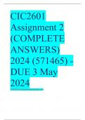 CIC2601 Assignment 2 (COMPLETE ANSWERS) 2024 (571465) - DUE 3 May 2024