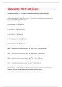 Chemistry 113 Final Exam Questions Perfectly Answered!!