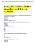 PHSC 1033 Exam 3 Pretest Questions with Correct Answers 