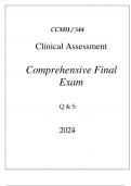 (UOPX) CCMH544 CLINICAL ASSESSMENT COMPREHENSIVE FINAL EXAM Q & S 2024