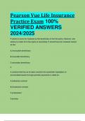 BEST REVIEW Pearson Vue Life Insurance Practice Exam 100%  VERIFIED ANSWERS  2024/2025