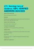 BEST REVIEW ATI  Nursing Care of Children 100% VERIFIED  ANSWERS 2024/2025