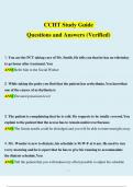 CCHT Study Guide  Questions and Answers (Verified)