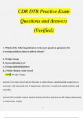 CDR DTR Practice Exam  Questions and Answers (Verified) 