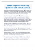 NREMT Cognitive Exam Prep Questions with correct Answers |Latest 2024/2025