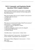 WGU Community and Population Health Questions With Complete Solutions