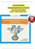 SOLUTION MANUAL For Entrepreneurial Finance, 7th Edition by J. Chris Leach, Ronald W. Melicher, Verified Chapters 1 - 16, Complete Newest Version With CAPSTONE CASES