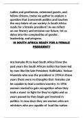 Evolution of Women’s Role in South African Politics