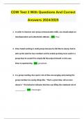CDW Test 3 With Questions And Correct Answers 2024